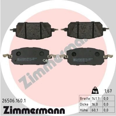 Billede af ZIMMERMANN 26506.160.1 Bremseklodser med akustisk advarsel for slid Billede svarer til leveringsomfang