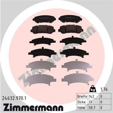 Billede af ZIMMERMANN 24632.970.1 Bremseklodser Billede svarer til leveringsomfang NISSAN: Qashqai / Qashqai+2 I, X Trail
