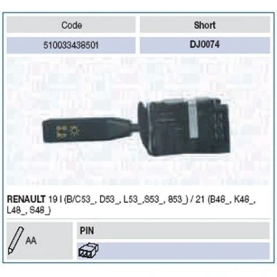 Billede af MAGNETI MARELLI 510033438501 Ratstammekontakt