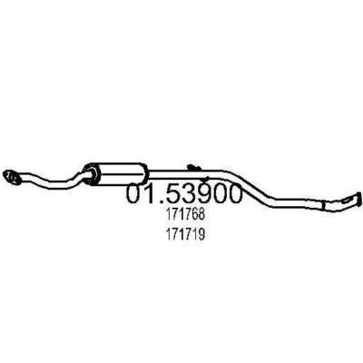 Billede af MTS 01.53900 Midterste Lyddæmper 2250 CITROËN: Saxo Hatchback, PEUGEOT: 106 II Hatchback