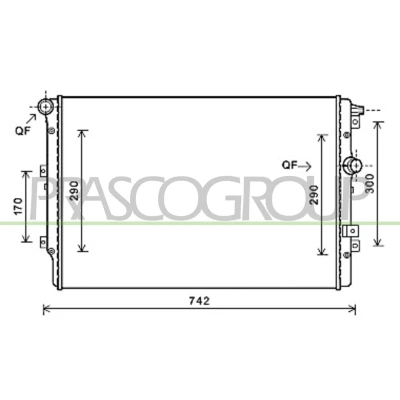 Billede af PRASCO VG809R006 Radiator Aluminium 650 453 34 med lynkobling Syv trins automatgearkasse Mekanisk fuget køleripper VOLKSWAGEN: Tiguan I