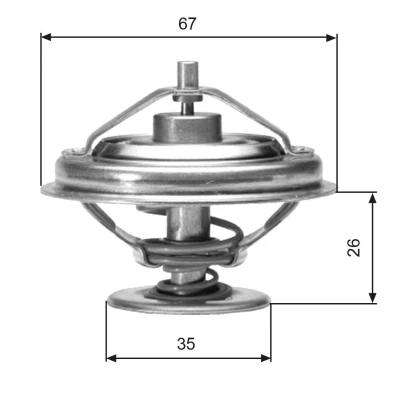 Billede af GATES TH01880G1 Termostat 80 med pakninger uden hus MERCEDES BENZ: T1 Bus