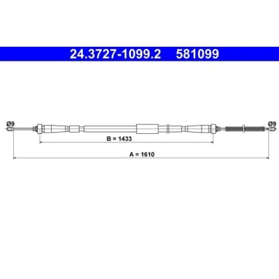 Billede af ATE 24.3727 1099.2 Håndbremsekabel 1610 RENAULT: Clio 4