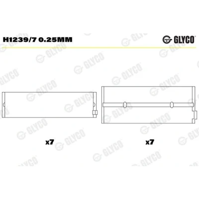 Billede af GLYCO H1239/7 0.25mm Krumtapakselleje