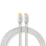 Billede af USB kabel 2.0 Type C han Micro B 480 Mbps 10 W Guldplateret 3.00 m Runde Flettet / Nylon Aluminium Cover Window Box