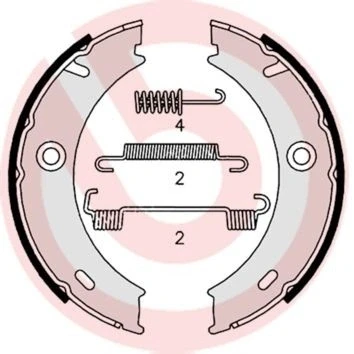 Billede af BREMBO S 50 512 Håndbremseklodser med tilbehør MERCEDES BENZ: Sprinter 4 T Ladvogn/Chassis