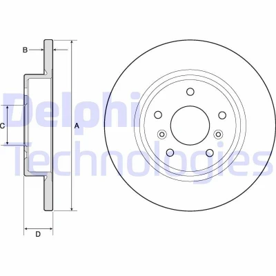 Billede af DELPHI BG4807C Bremseskiver 290 13 5 fuldstændigt coatet ubehandlet uden hjullejer, ABS sensorring RENAULT: Megane 4, Kadjar, NISSAN: Qashqai 2