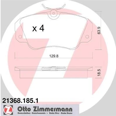 Billede af ZIMMERMANN 21368.185.1 Bremseklodser Forberedt til slidindikator med skruer Billede svarer leveringsomfang OPEL: Omega B Sedan
