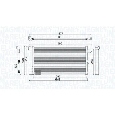Billede af MAGNETI MARELLI 350203857000 Kondensator med tørrer 590x320x16 320mm 590mm 16mm FIAT: Panda II Hatchback