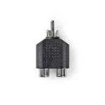 Billede af Subwoofer Adapter RCA Hanstik 2x Hun Nikkelplateret Lige ABS Sort 1 stk. Box