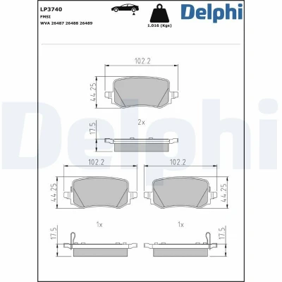 Billede af Bremseklodser DELPHI LP3740