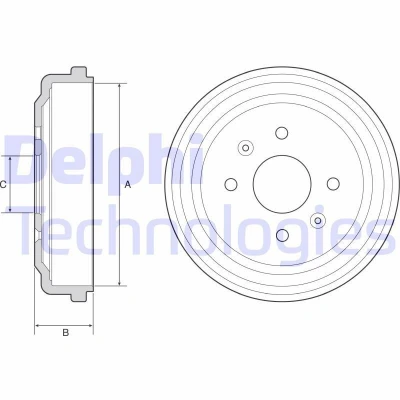 Billede af DELPHI BF548 Bremsetromler uden ABS sensorring, hjullejer, leje 230 CHEVROLET: Spark, Aveo / Kalos Hatchback, Sedan