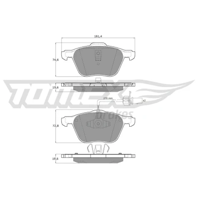 Billede af TOMEX brakes TX 12 56 Bremseklodser foraksel Inkl. slidadvarselskontakt VOLKSWAGEN: Transporter 4 Bus, 4, Sharan I, FORD: Galaxy Mk1 MPV