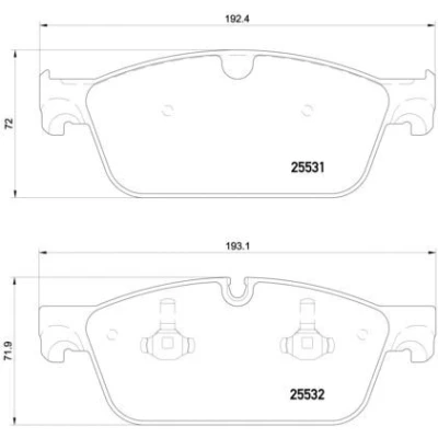 Billede af BREMBO P 50 112 Bremseklodser Forberedt til slidindikator med stempelklips uden tilbehør MERCEDES BENZ: GLE SUV, GL