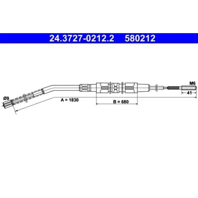 Billede af ATE 24.3727 0212.2 Håndbremsekabel 1830 BMW: 3 Sedan