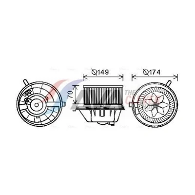 Billede af AVA COOLING SYSTEMS VN8342 El motor, kabineventilator 12V uden modstand VOLKSWAGEN: Touran I