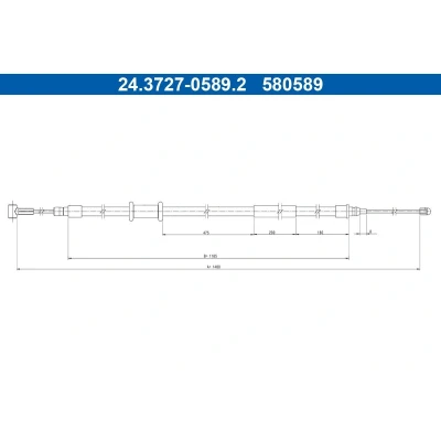 Billede af ATE 24.3727 0589.2 Håndbremsekabel 1480 FIAT: Ducato III Van