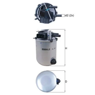 Billede af MAHLE ORIGINAL KL 909 Brændstoffilter Ledningsfilter 10 10,0 NISSAN: Qashqai / Qashqai+2 I