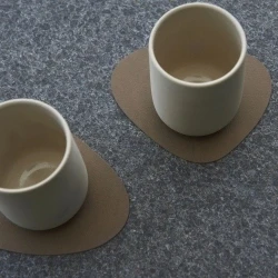 Billede af Glass mat curve natur nupo læder 4 stk.