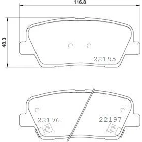 Billede af BREMBO P 30 105 Bremseklodser med akustisk advarsel for slid anti knirke plade tilbehør HYUNDAI: Grand Santa Fé