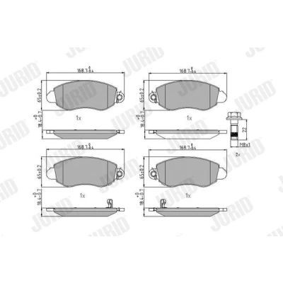 Billede af JURID 573015J Bremseklodser med akustisk advarsel for slid tilbehør FORD: Transit Mk5 Bus, Van, Ladvogn/Chassis