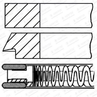 Billede af GOETZE ENGINE 08 424307 00 Stempelringsæt 72,4 0,5 FORD: FIESTA 6, Mondeo 5 Kombi, 7