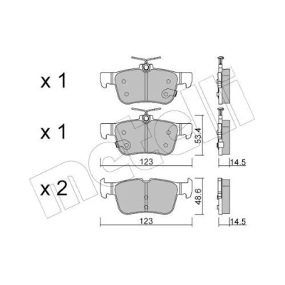Billede af METELLI 22 1040 1 Bremseklodser med akustisk advarsel for slid FORD: Focus Mk4 Hatchback, Turnier, Kuga Mk3