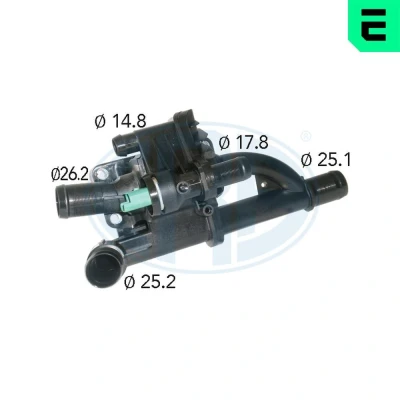 Billede af ERA 350402A Termostat 83 med pakning sensor plastik hus FORD: FIESTA 6, Galaxy Mk2 MPV, Focus 2 Kombi, PEUGEOT: 207 CC, 307 SW, Hatchback