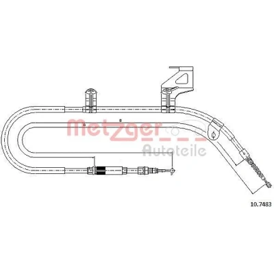 Billede af METZGER 10.7483 Håndbremsekabel bagved til højre 1890, 1577/158 COFLE VOLKSWAGEN: Passat B5 GP Variant