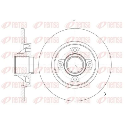 Billede af REMSA 61058.00 Bremseskiver bagaksel 267,7, 267,7 12 4 fuldstændigt PEUGEOT: 308 I SW, Hatchback, 5008 I, CITROËN: C4 Grand Picasso