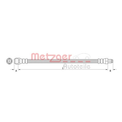 Billede af METZGER 4111367 Bremseslange 503 MERCEDES BENZ: B klasse