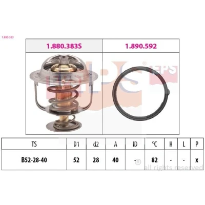 Billede af EPS 1.880.383 Termostat 82 52 Made in Italy OE Equivalent med pakning MAZDA: 3 Hatchback, 6 Stationcar, 5