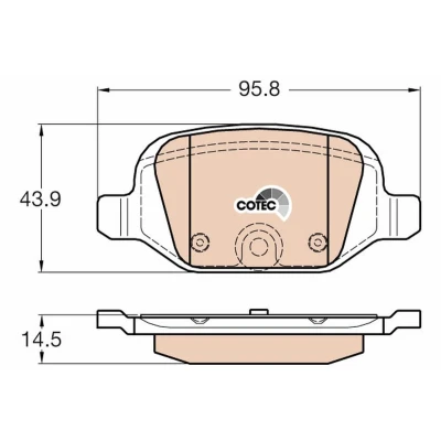 Billede af TRW GDB1981 Bremseklodser COTEC Ikke forberedt til slidindikator FIAT: 500 Hatchback, C Cabriolet
