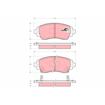 Billede af TRW COTEC GDB3333 Bremseklodser med akustisk advarsel for slid TOYOTA: Corolla VIII Compact, Liftback, Sedan