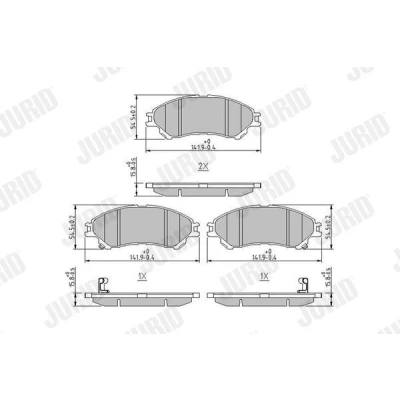 Billede af JURID 573777J Bremseklodser med akustisk advarsel for slid uden tilbehør SUZUKI: SX4 II S Cross, Vitara IV SUV