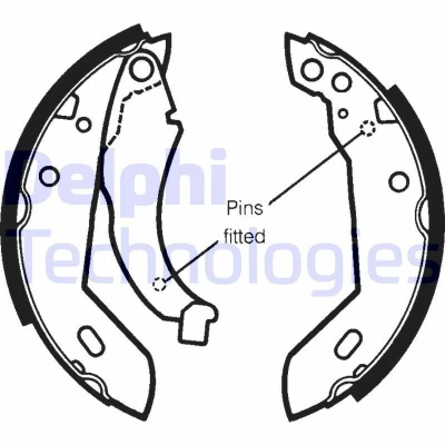 Billede af DELPHI LS1250 Bremsebakker 180 42 PEUGEOT: 205 II Hatchback