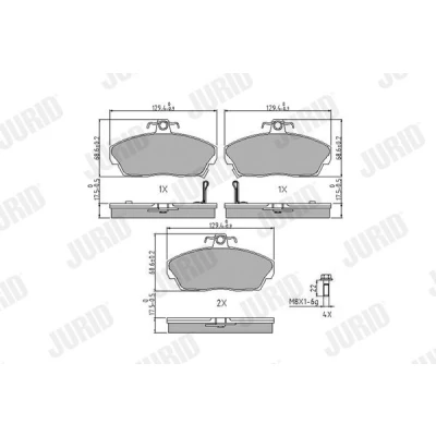 Billede af JURID 571438J Bremseklodser med akustisk advarsel for slid tilbehør HONDA: CIVIC 7 Hatchback, 6 Fastback