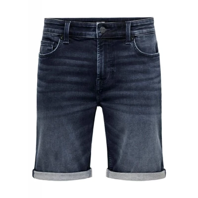 Billede af Only &amp; Sons Onsply Mid Waist Regular Fit Denimshorts Shorts Mørkeblå