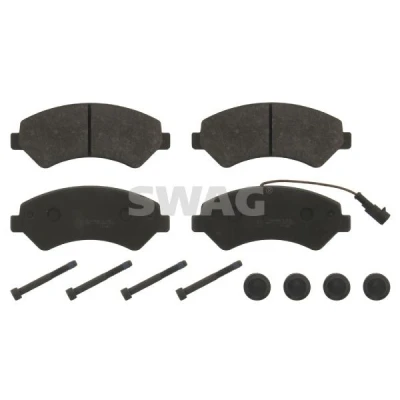 Billede af SWAG 62 91 6840 Bremseklodser foraksel Inkl. slidadvarselskontakt med befæstelsesmateriale FIAT: Ducato III Ladvogn / Chassis, Bus