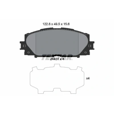 Billede af TEXTAR 2445101 Bremseklodser Ikke forberedt til slidindikator TOYOTA: Prius PHV Hatchback, III LEXUS: CT
