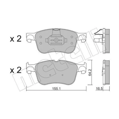 Billede af METELLI 22 1205 1 Bremseklodser Ekskl. slidadvarselskontakt FORD: Focus Mk4 Turnier, Kuga Mk3, Hatchback