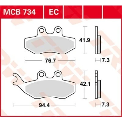 Billede af TRW Organic Low Budget MCB734EC Bremseklodser