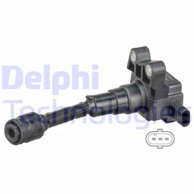 Billede af DELPHI CE20043 12B1 Tændspole 2 polet 12V VOLVO: V50, V70 3, S80 II, FORD: Focus 2, Kombi, C Max, MAZDA: 3 Hatchback
