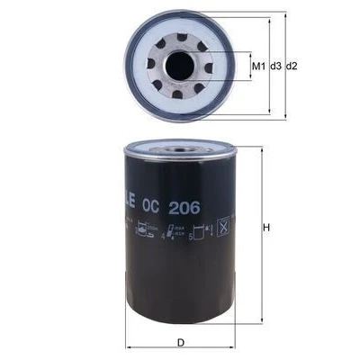 Billede af MAHLE ORIGINAL OC 206 Oliefilter Påskruet filter