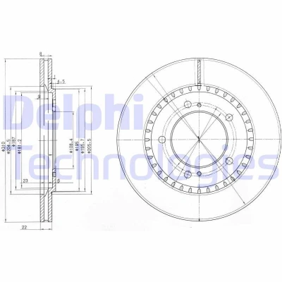 Billede af DELPHI BG3821 Bremseskiver 310 22 5 ventileret olieret ubehandlet uden hjullejer, ABS sensorring SUZUKI: Grand Vitara 1 SUV, 2 SUV