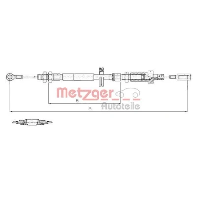 Billede af METZGER 1171.7 Håndbremsekabel foran 1059/761 COFLE FIAT: Ducato II Ladvogn/Chassis, PEUGEOT: Boxer Ladvogn/Chassis