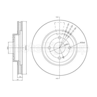 Billede af METELLI 23 0619 Bremseskiver 258,0 24,0 4 55,0 ventileret MAZDA: 323 F 6