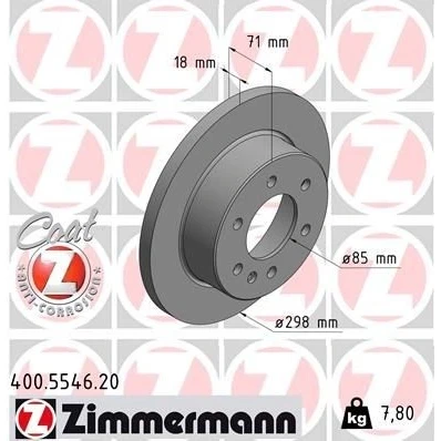 Billede af ZIMMERMANN 400.5546.20 Bremseskiver 298 18 7/6 6 130 fuldstændigt coatet højkarboniseret MERCEDES BENZ: Sprinter 3 t Van, 4 Van