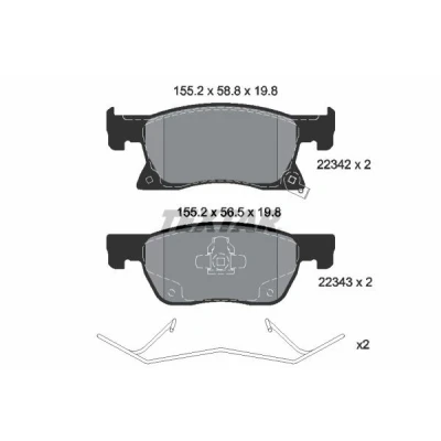 Billede af TEXTAR 2234201 Bremseklodser med akustisk advarsel for slid tilbehør OPEL: Astra K Sports Tourer, Hatchback