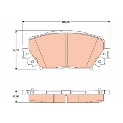 Billede af TRW GDB3460 Bremseklodser Ikke forberedt til slidindikator TOYOTA: Yaris III Hatchback, II Van